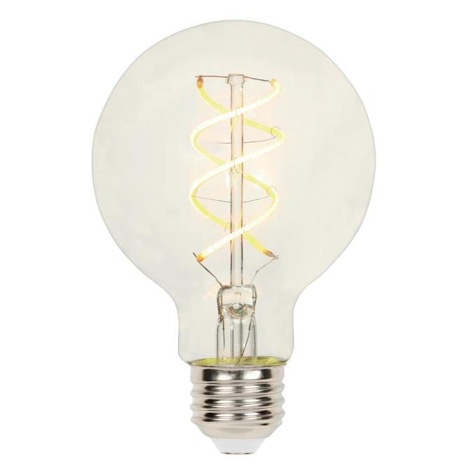 Westinghouse 5121000 Flexible Filament LED G25 Globe Dimmable Light Bulb - 5 Watt - Clear - 2700 Kelvin - E26 Base