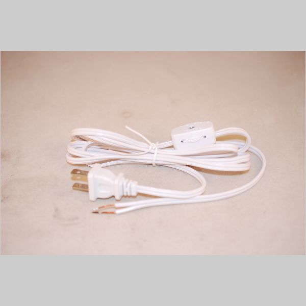 Kirks Lane-30201 - 8 ft. white cord w/feed thru switch