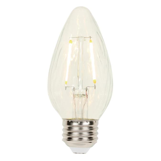 Westinghouse 3319300 Filament F15 LED Decorative Light Bulb - 2.5 Watt - Dimmable - Clear Finish - 2700 Kelvin - E26 Base