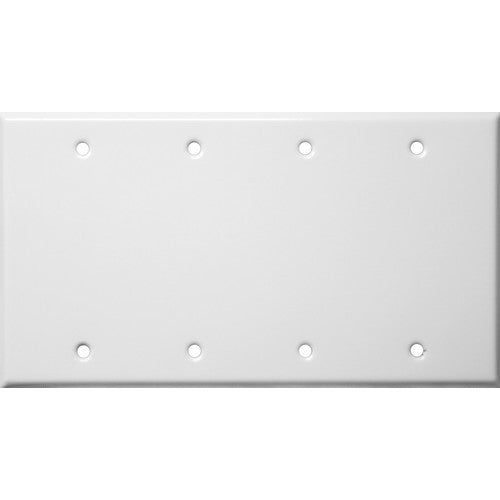Morris Products 83342 White  4 Gang Blank Metal