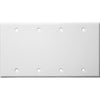Morris Products 83342 White  4 Gang Blank Metal