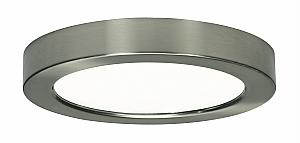 Satco S9349 LED Fixture 7 inch Flush Mount  - 13.5 Watt -  Round -  Brushed Nickel Finish