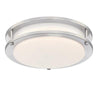 Westinghosue 6112300 - 11 Inch Double Ring LED Flush Mount Fixture - 19 Watt - 1900 - Lumens - Brushed Nickel Finish - White Frosted Shade