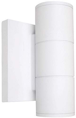 NUVO Lighting 62/1141 LED Fixture 2 Light Small Up/Down Sconce, White Finish, 10 Watt, 3000 Kelvin, Warm White, 700 Lumens, Connector Base, 120-277 Volt, 50000 Average Rated Hours