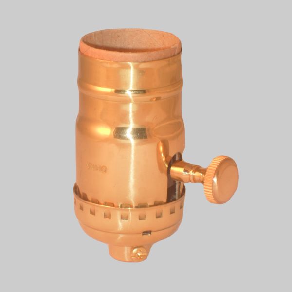 Kirks Lane-30615A - 3 wire Leviton turn knob brass socket L/SS