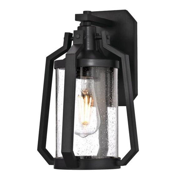 Westinghouse 6347700 One Light Wall Fixture Lantern - Matte Brushed Gun Metal Finish - Clear Seeded Glass