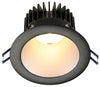 Lotus LED Lights 4 Inch Round Deep Regressed LED 15 Watt Open Plenum - 2700 Kelvin - Silver Reflector Black Trim