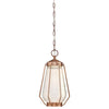 Westinghouse 6373700 One Light LED Pendant - 12 Watt Dimmable - Washed Copper Finish - Clear Seeded Glass