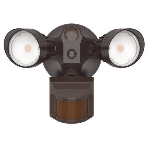 Morris LED Motion Activated Security Light - 2 Head - 5000 Klevin - 1900 Lumens - Bronze Finish