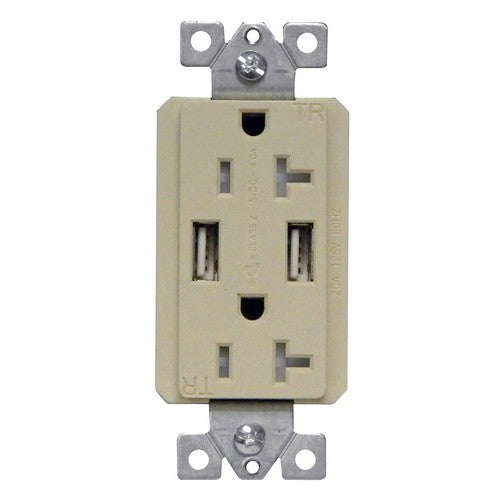 Morris Products 82375 Ivory 20A USB Receptacle