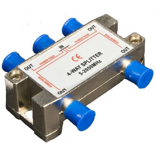 Morris Products 45054 4 Way Splitters Satellite 5-2050Mhz - Larger 4 Way Splitters for big applications.