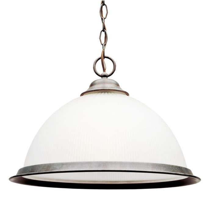 Westinghouse 6714300 One Light Pendant - Sienna Finish - Frosted Ribbed Glass