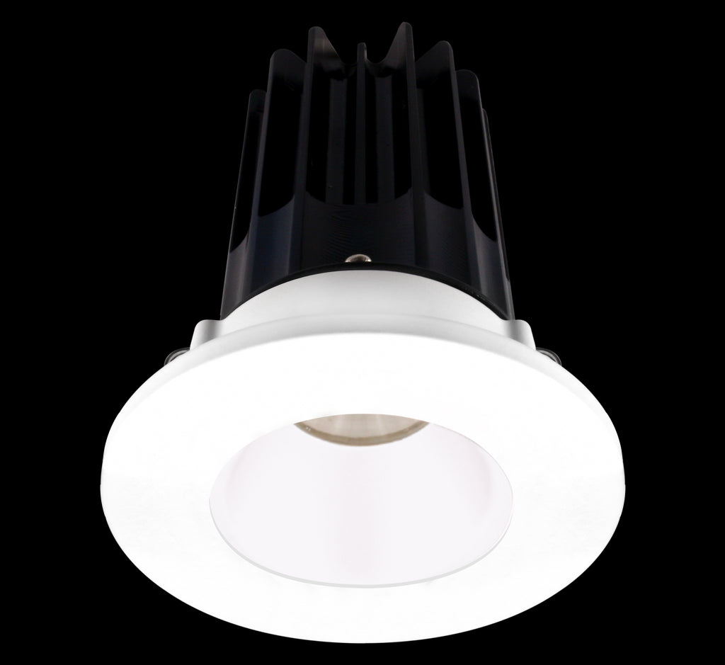 Lotus LED 2 Inch Round Recessed LED 15 Watt High Output Designer Series - 2700 Kelvin - White Reflector - Trim White