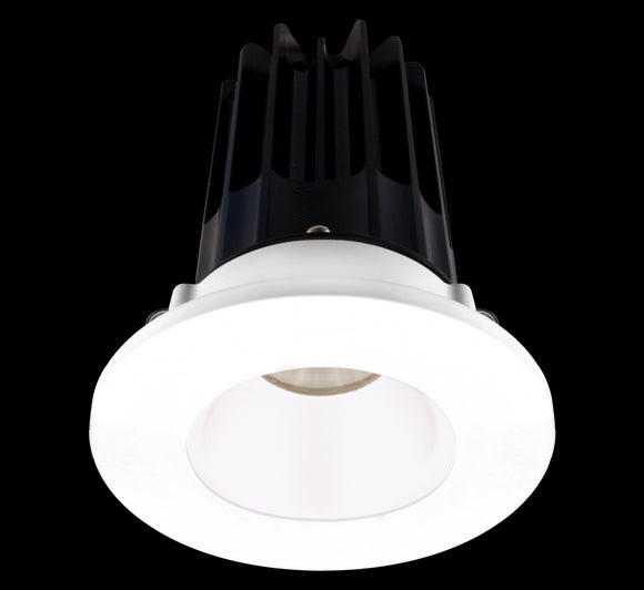 Lotus LED 2 Inch Round Recessed LED 15 Watt High Output Designer Series - 2700 Kelvin - White Reflector - Trim White