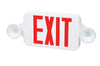 FireHorse - Exit and Emergency Light Combo - Mini LED - White Housing - Red Letters