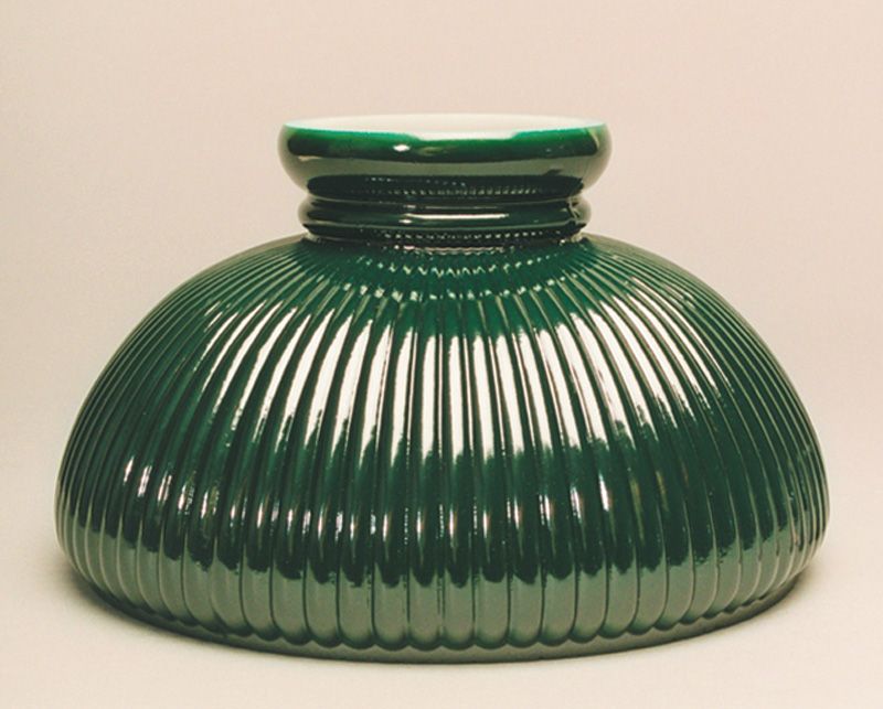 Kirks Lane-16405 - 10 Inch Dark Green Ribbed Plain Top Shade