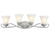 Westinghouse 6573700 Four Light Wall Fixture - Brushed Nickel Finish - Frosted Glass