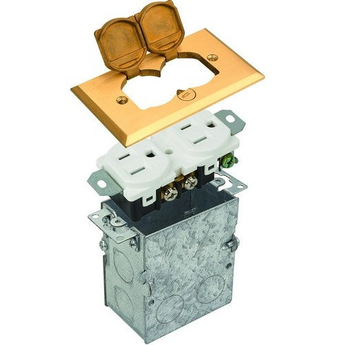 Morris Products 84000 Brass Recess Floor Box  Flip