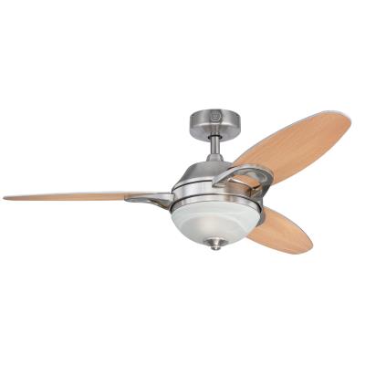 Westinghouse 7224400 Indoor Ceiling Fan with Dimmable LED Light Fixture - 46 inch - Brushed Nickel Finish - Reversible Blades - Frosted White Alabaster Glass