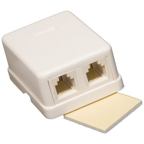 Morris Products 80054 Double Surface Mount Wall Jack White - A small Double Surface Mount Jack to be used anywhere.