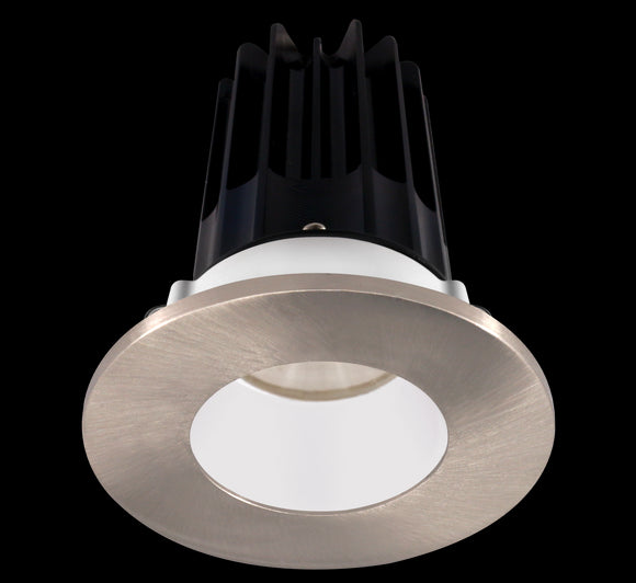 Lotus LED 2 Inch Round Recessed LED 15 Watt High Output Designer Series - 3000 Kelvin - White Reflector - Trim Brushed Nickel