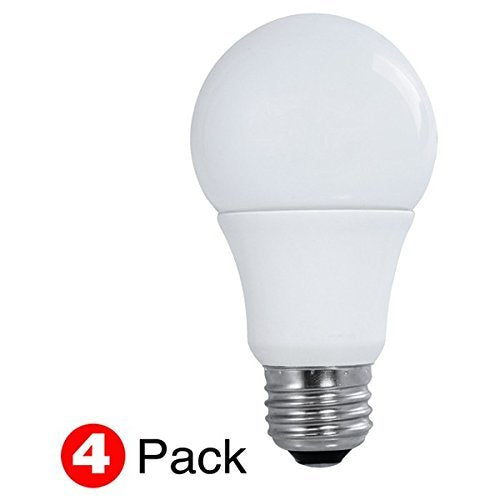 Satco S9558 LED A19 - 4000 Kelvin Cool White - 60 Watt Incandescent Equivalent - Pack of 4