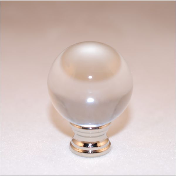 Kirks Lane-69900 - 2 1/8" high crystal ball finial w/nickle 1/4-27 base