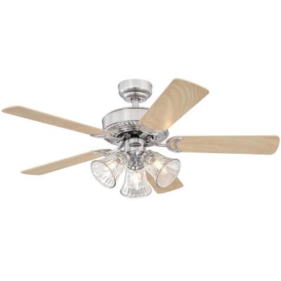 Westinghouse 7235400 Indoor Ceiling Fan with Dimmable LED Light Fixture - 42 inch - Brushed Nickel Finish - Reversible Blades - Water Glass Shades