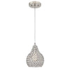 Westinghouse 6103700 One-Light Indoor Mini Pendant Brushed Nickel Finish Crystal Jewel Shade