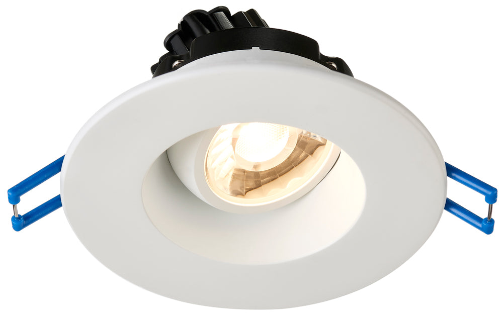 Lotus LED Lights LRG3-5CCT-WH-15D 3 Inch Round Regressed Gimbal LED Downlight - 7.5 Watt - 5CCT- 15 Degree Beam Spread - White Finish - Type IC Air-Tight Wet ES CRI 90+