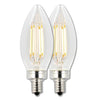 Westinghouse 5062100 Filament LED B11 Decorative Dimmable Light Bulb - 4.5 Watt - Clear - 2700 Kelvin - E12 Base ENERGY STAR (2-Pack)