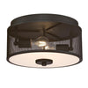 Westinghouse 6371100 13 inch Two Light Flush Mount Ceiling Fixture - Oil Rubbed Bronze Finish - Mesh Shade and Frosted Glass