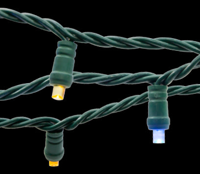 American Lighting MINI-25/6-G-GD Commercial Coaxial MINI 5mm LED Light String - 12.5 feet - Gold - 25 LED - 6 Inch Spacing - 120 Volt - 2.4 Watt per string - 20 AWG Green Wire - End to End Connection