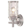 Westinghouse 6368300 One Light Wall Fixture - Brushed Nickel Finish - Clear Water Glass