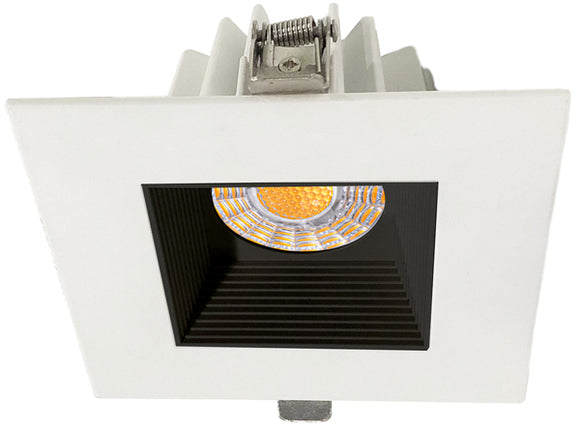 Lotus LED Lights JXL-COB04-S15W-CCT-4SR-BF-BK 4 inch Square Recessed Eco LED 15W 3CCT 3-4-5K Baffle Reflector Black 36° Type IC Air Tight Damp CRI 90+