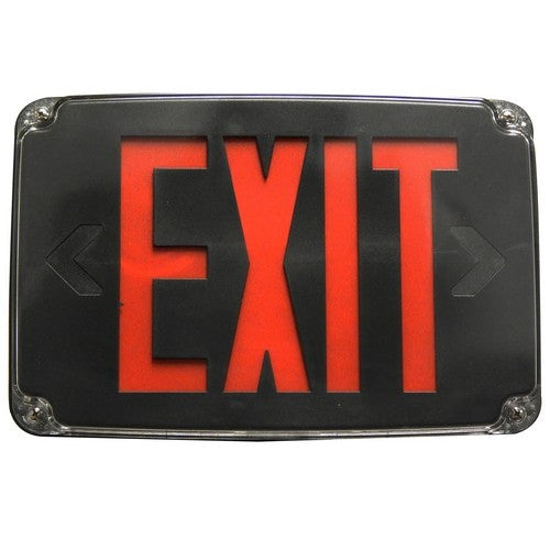 Morris Products 73387 Wet Location Red Exit Blk