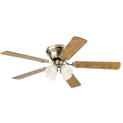Westinghouse 7232200 Indoor Ceiling Fan with Dimmable LED Light Fixture - 52 inch - Antique Brass Finish - Reversible Blades - Frosted Ribbed Glass