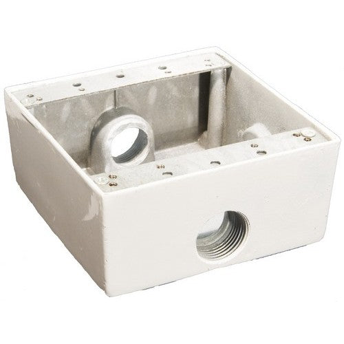 Morris Products 36222 WP 2 Gang Box 3-3/4 inch Holes Wh