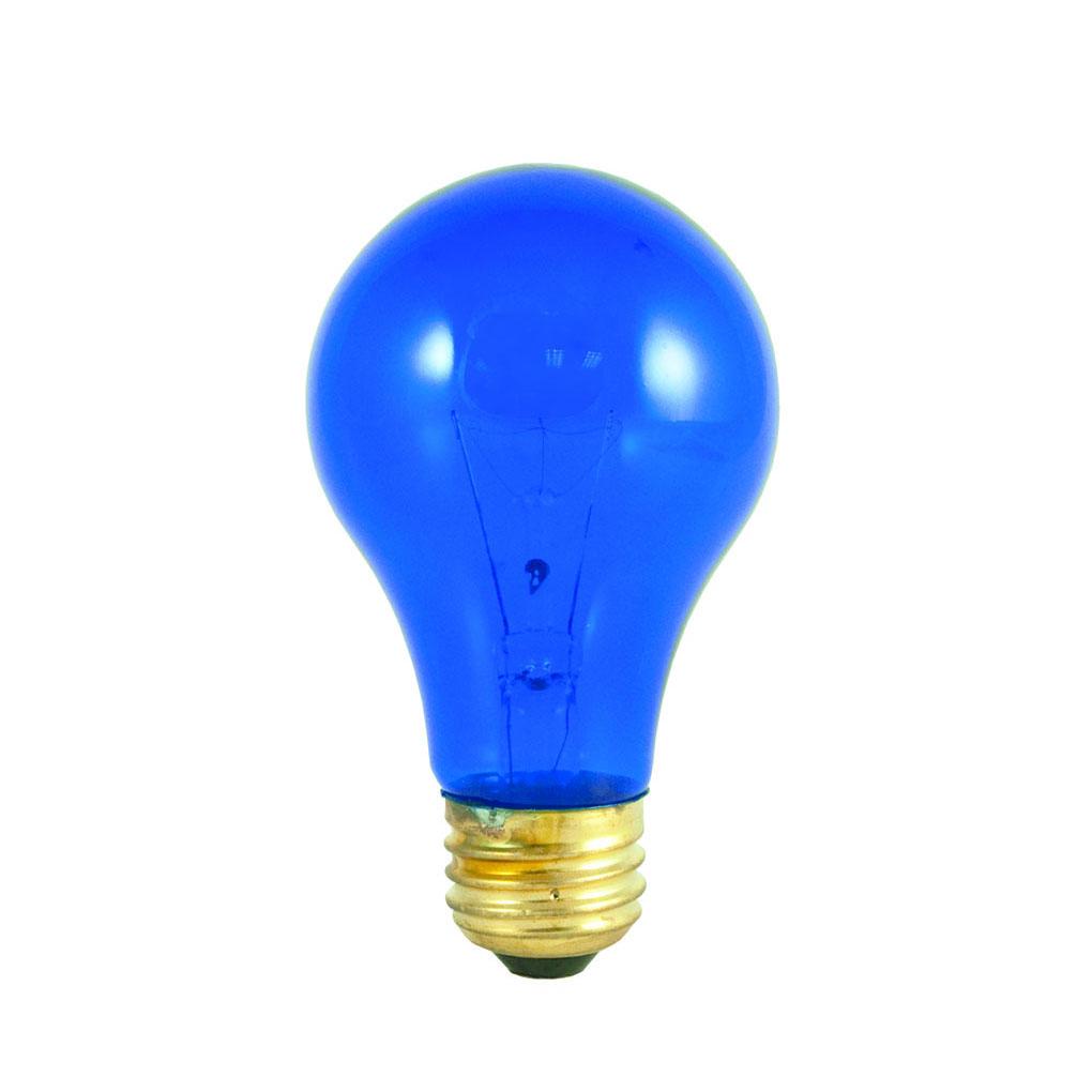 Bulbrite 105325 25 Watt A19 Incandescent Transparent Blue Party Bulb