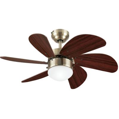 Westinghouse 7234700 Indoor Ceiling Fan with Dimmable LED Light Fixture - 30 inch - Antique Brass Finish - Walnut Blades - Opal Frosted Glass