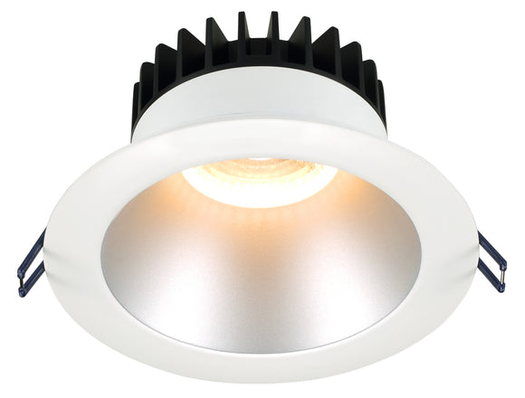 Lotus LED Lights 6 Inch Round Deep Regressed LED 18 Watt Open Plenum - 3000-2000 Kelvin - Silver Reflector White Trim