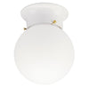 Westinghouse 6660700 1 Light Flush White Finish with White Glass Globe