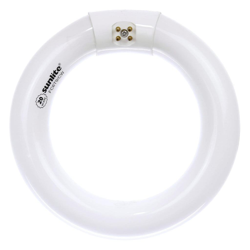 Sunlite 41316 FC8T9/CW 8-Inch T9 Round Fluorescent Circline Lamp, 22 Watts, 1250 Lumens, 4100K Cool White, G10Q 4-Pin Base, 1 Pack - Walmart Supplies