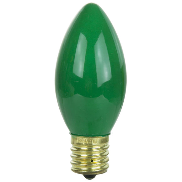 Incandescent - C9 Colored Night Light - 7 Watt -Green - Green