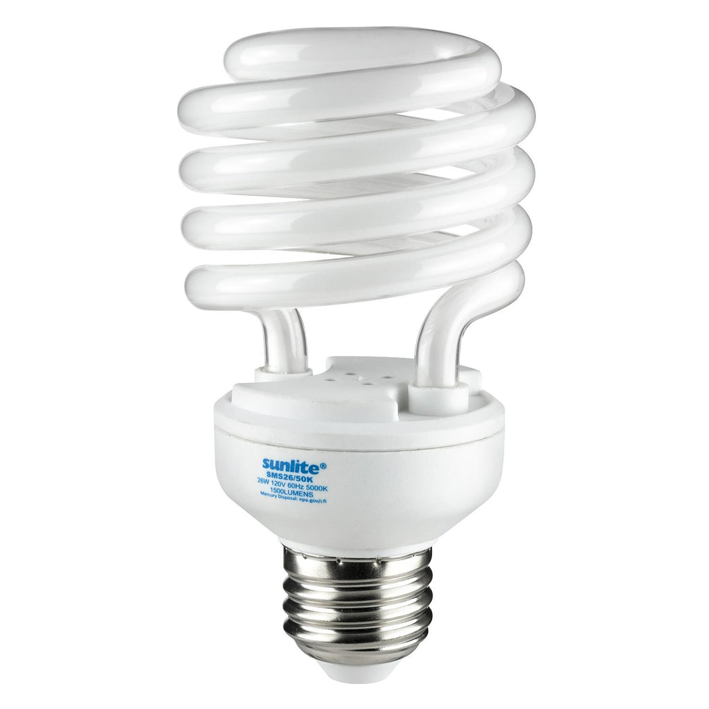Compact Fluorescent - Super Mini Spiral - 26 Watt - 1500 Lumens  - Super White - 5000 Kelvin