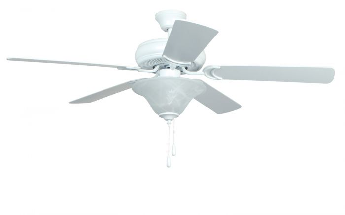 Craftmade DCF52MWW5C1 - 52 Inch Ceiling Fan w/Blades & Bowl Light Kit  Matte White