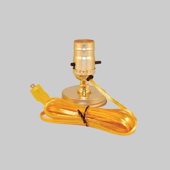 Kirks Lane-97074 - mason jar lid lamp kit with gold cord