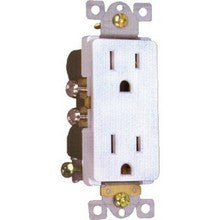 Morris Products 82016 Decorative Duplex Receptacle White 15A-125V - This Recessed Decorative Duplex Receptacle gives you more room for wiring.