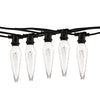 Bulbrite 810151 - 14 ft String Light Kit - 10 Sockets - E12 Base - Black Wire with 25 Watt Prism Amber Finish Lamps - STRING10/E12/BLACK-PRISMKT