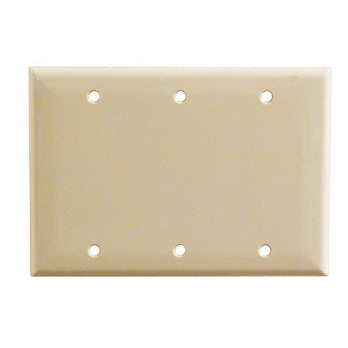 Morris Products 81530 Ivory 3 Gang Blank Wallplate